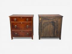 French Empire Small Commodes Flame Mahogany Brass USA 1940s - 4550430