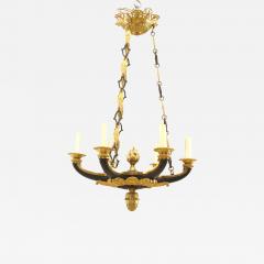 French Empire Style 19th Cent Ebonized and Gilt Chandelier - 740927