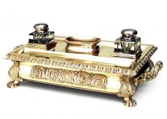 French Empire Style Bronze Double Inkwell - 4322398