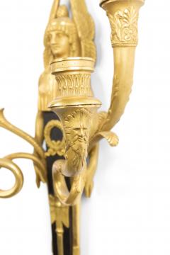 French Empire Style Bronze Gilt Figural Wall Sconces - 1399062