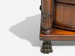 French Empire Style Flame Mahogany Bronze Bow Front Dresser USA 20th C  - 4107056