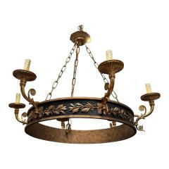 French Empire Style Gilt Brass 6 Light Chandelier - 4150558