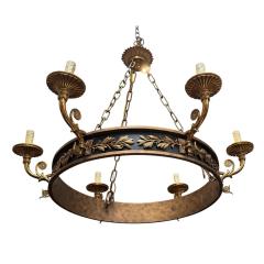 French Empire Style Gilt Brass 6 Light Chandelier - 4150560