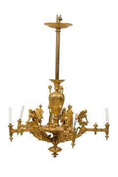 French Empire Style Gilt Bronze Five Light Chandelier - 4169152
