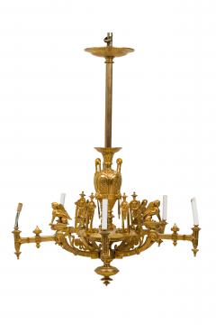 French Empire Style Gilt Bronze Five Light Chandelier - 4169153