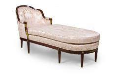 French Empire Style Mahogany Pink Chaise - 4630890