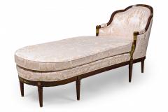 French Empire Style Mahogany Pink Chaise - 4630892