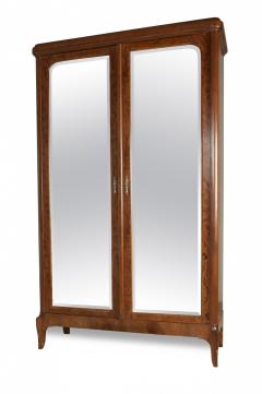 French Empire Style Mahogany Two Door Mirrored Armoire - 2798789