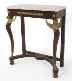 French Empire Style Mahogany and Marble Console Table - 4639680