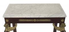 French Empire Style Mahogany and Marble Console Table - 4639681