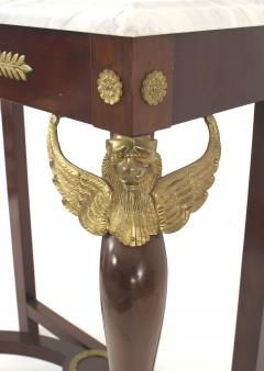 French Empire Style Mahogany and Marble Console Table - 4639684