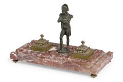 French Empire Style Marble Inkwell with Napoleon Figure - 4651817