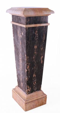 French Empire Style Solid Black and Beige Marble Pedestal - 2798157