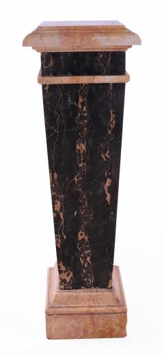 French Empire Style Solid Black and Beige Marble Pedestal - 2798159