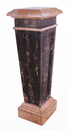 French Empire Style Solid Black and Beige Marble Pedestal - 2798161