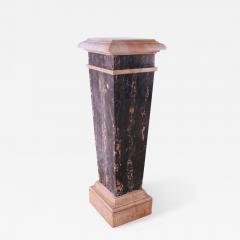 French Empire Style Solid Black and Beige Marble Pedestal - 2801174