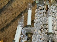 French Empire Thirteen Light Basket Chandelier Bronze Crystal France 19th C - 4446118