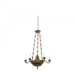 French Empire Tole Brass Chandelier - 2926810