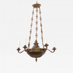 French Empire Tole Brass Chandelier - 2970823