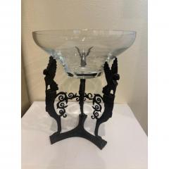 French Empire bronze centerpiece with a clear glass bowl - 4665470
