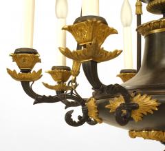 French Empire circa 1820 Bronze Gilt Trimmed Chandelier - 738644