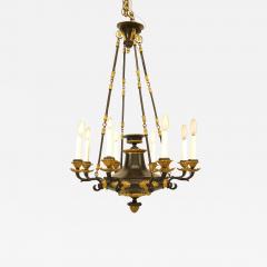 French Empire circa 1820 Bronze Gilt Trimmed Chandelier - 740920