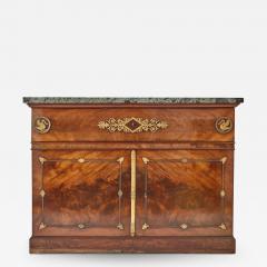 French Empire period mahogany marble and gilt bronze cabinet - 1505915