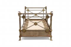 French Empire style 19th Cent steel and bronze trimmed sleigh design daybed - 4626351