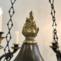 French Empire style ebonized and gilt bronze chandelier 1920s - 4526085