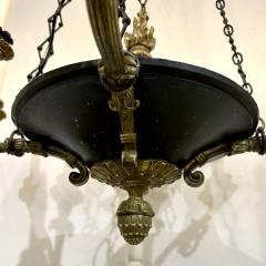 French Empire style ebonized and gilt bronze chandelier 1920s - 4526086