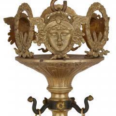 French Empire style ormolu and bronze chandelier - 1907353