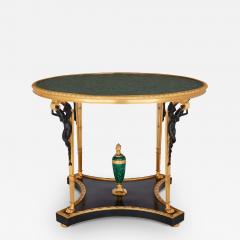 French Empire style ormolu mounted malachite centre table - 3532289