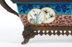 French Enameled Porcelain Bronze Mounted Framed Centerpiece - 1338742