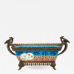 French Enameled Porcelain Bronze Mounted Framed Centerpiece - 1341712