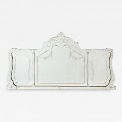 French Etched Horizontal Mirror with Foliate Etched Boarders - 3944342