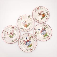 French Fa ence Set of Five Dishes in Pottery 18th Century - 2842967