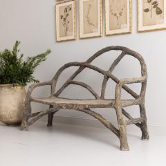 French Faux Bois Concrete Garden Bench - 3068590