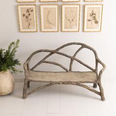 French Faux Bois Concrete Garden Bench - 3068593