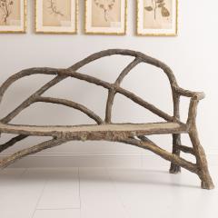 French Faux Bois Concrete Garden Bench - 3068596