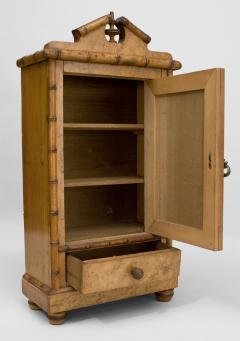 French Faux bamboo maple miniature armoire - 691033