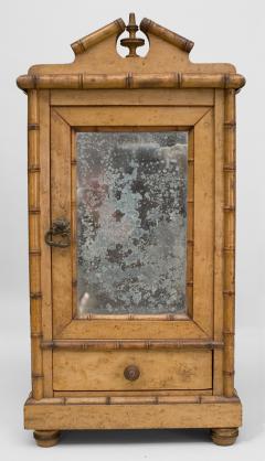French Faux bamboo maple miniature armoire - 691034