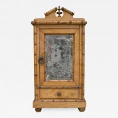 French Faux bamboo maple miniature armoire - 691372