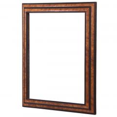 French Figured Elm Mirror with Dutch Ripple Carved Frame C 1920 - 4720492