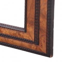 French Figured Elm Mirror with Dutch Ripple Carved Frame C 1920 - 4720493