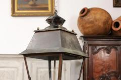 French Four Light Copper and Glass Tapering Lantern USA Wired - 4019876