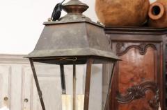 French Four Light Copper and Glass Tapering Lantern USA Wired - 4019924