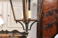 French Four Light Copper and Glass Tapering Lantern USA Wired - 4019923