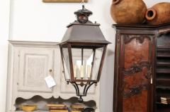 French Four Light Copper and Glass Tapering Lantern USA Wired - 4019942