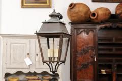 French Four Light Glass and Copper Lanterns with Patina US Wired and Sold Each - 3599355