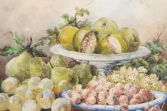 French Framed 19th Century Watercolor Depicting Fruits Signed E Calmant - 3441709